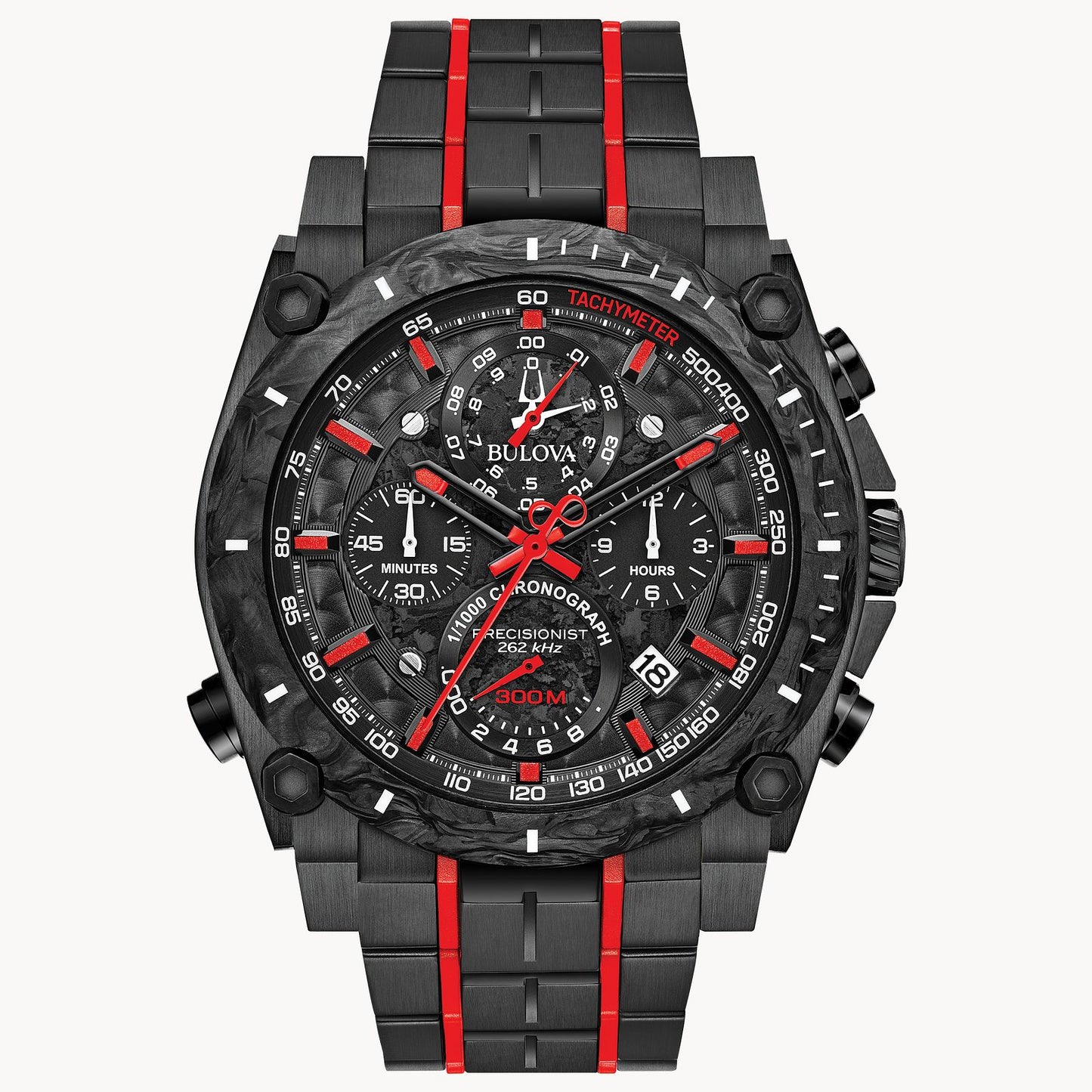 Bulova Icon Black/Red Stainless Steel Chronograph  98B313