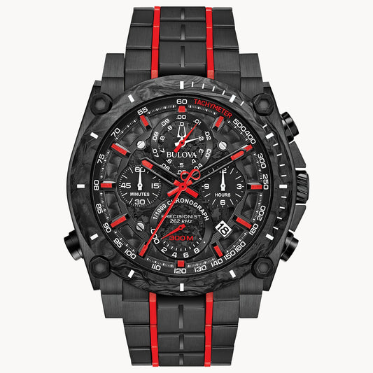 Bulova Icon Black/Red Stainless Steel Chronograph  98B313