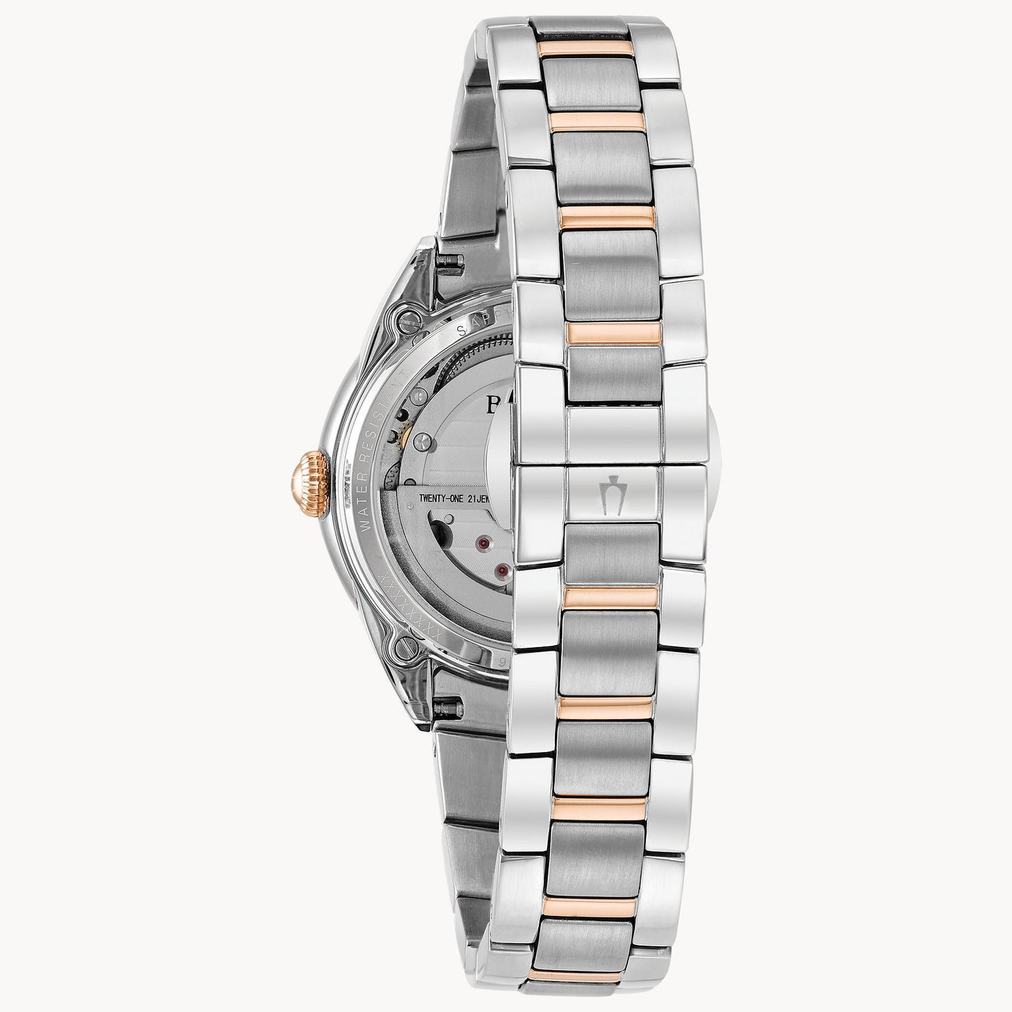 Bulova Sutton Automatic Classic Collection in Steel and Rose Gold Tone 98P170