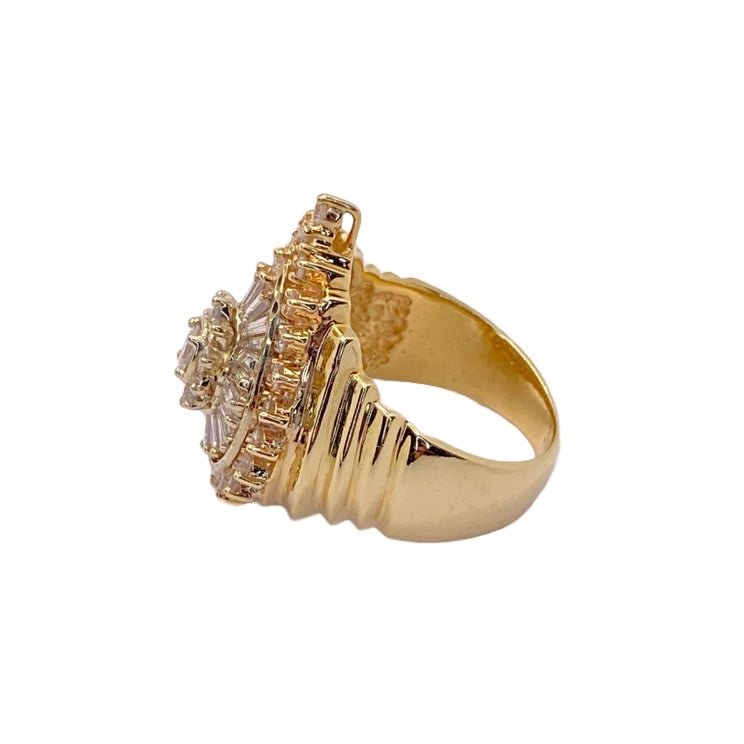 Estate Jewelry 14K Yellow Gold Diamond Cocktail Ring