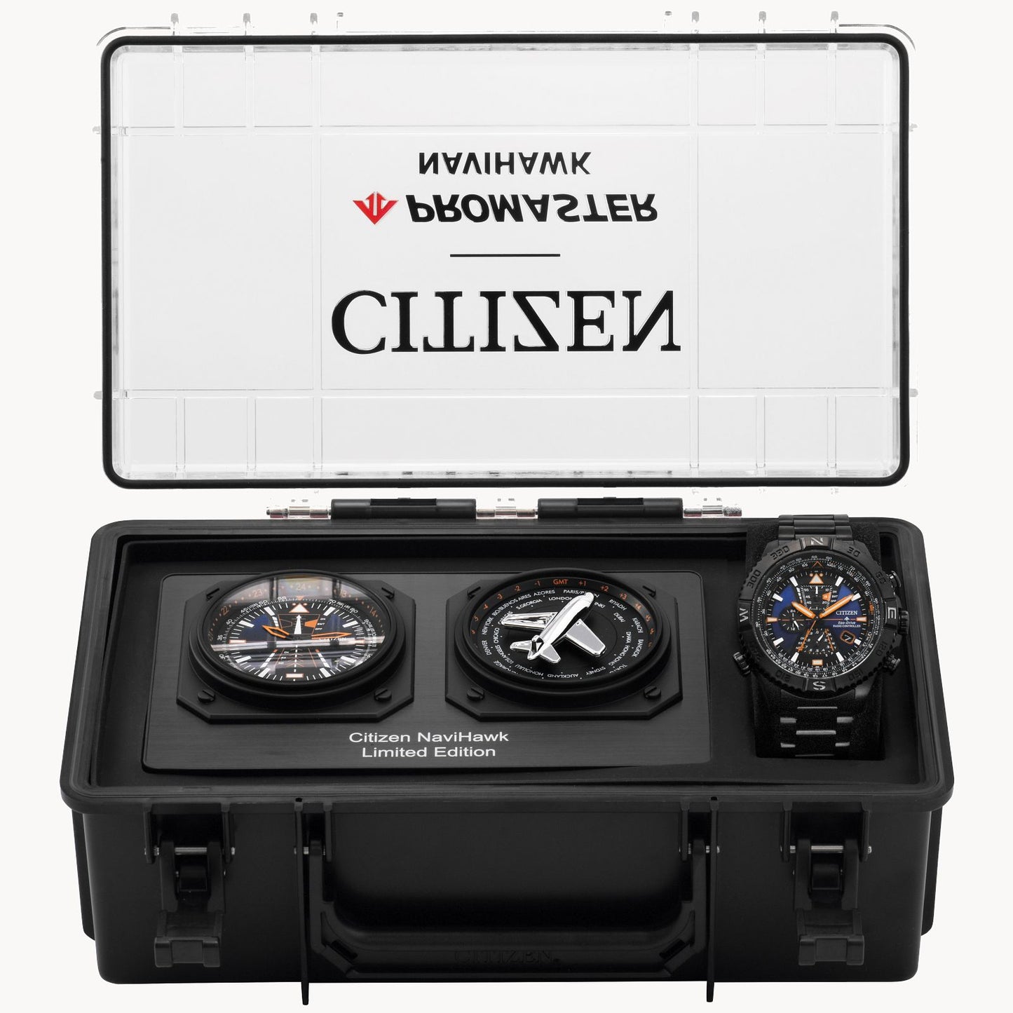 Citizen Promaster Navihawk Blue Dial Black Steel Bracelet Limited Edition Set AT8225-51L