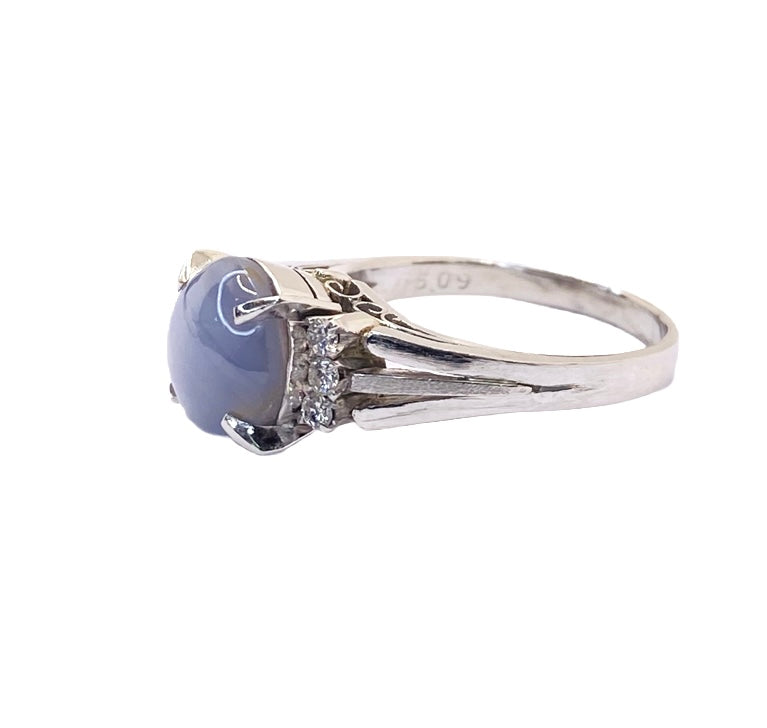 Estate Jewelry Platinum Star Sapphire Ring