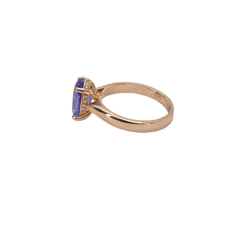 14K Rose Gold Womens Tanzanite Ring
