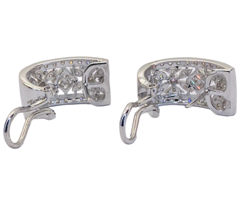 18K White Gold Diamond Earrings