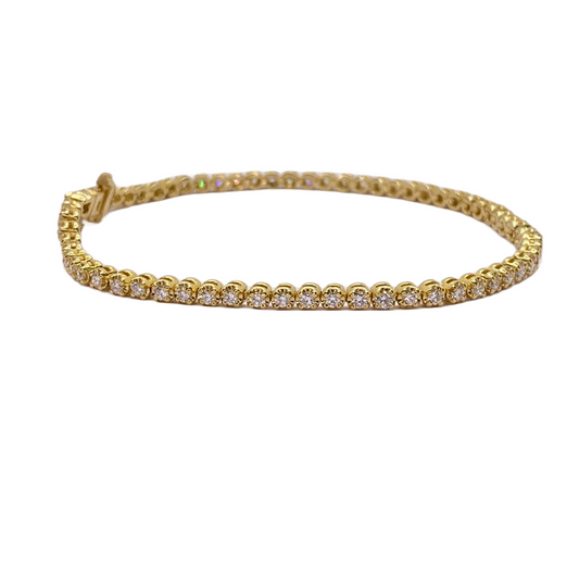 14K Yellow Gold Diamond Tennis Bracelet