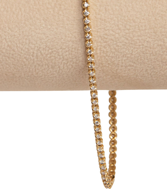 14K Yellow Gold Diamond Tennis Bracelet