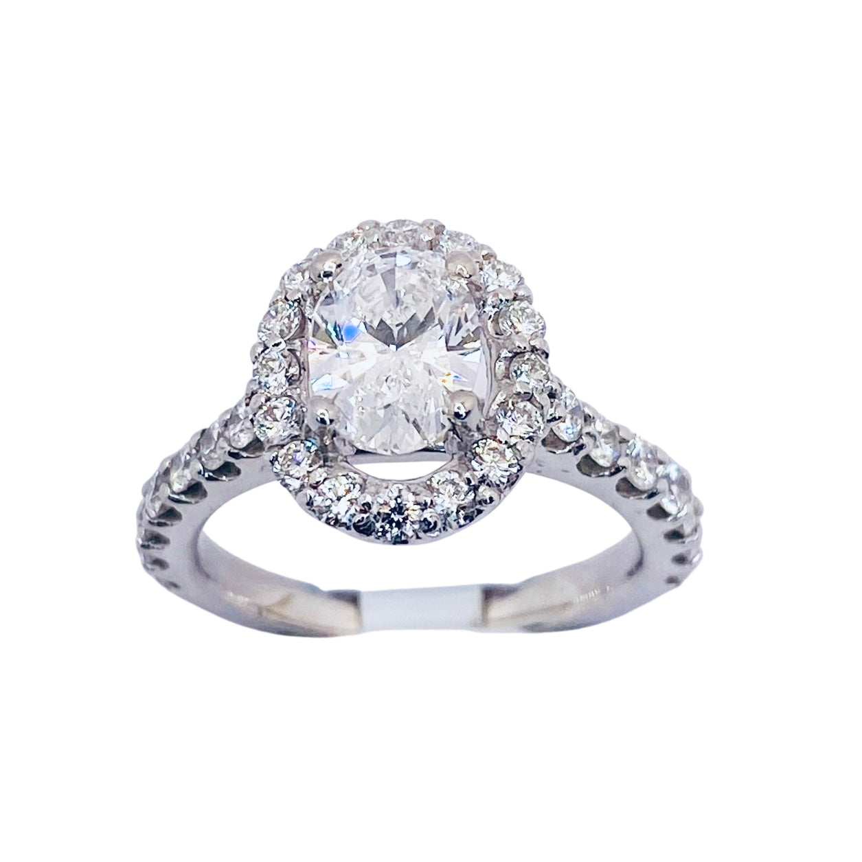 Platinum Oval Diamond Engagement Ring