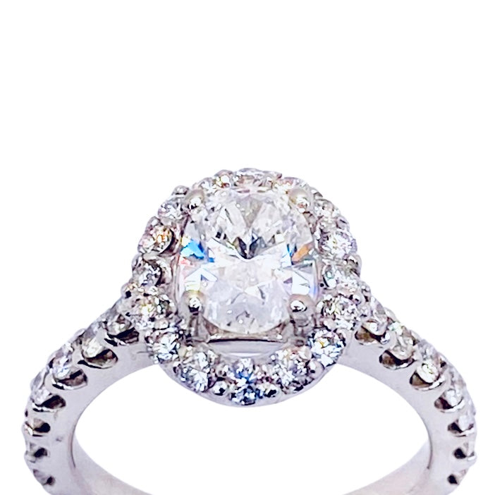 Platinum Oval Diamond Engagement Ring