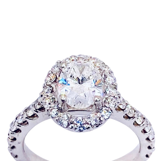 Platinum Oval Diamond Engagement Ring