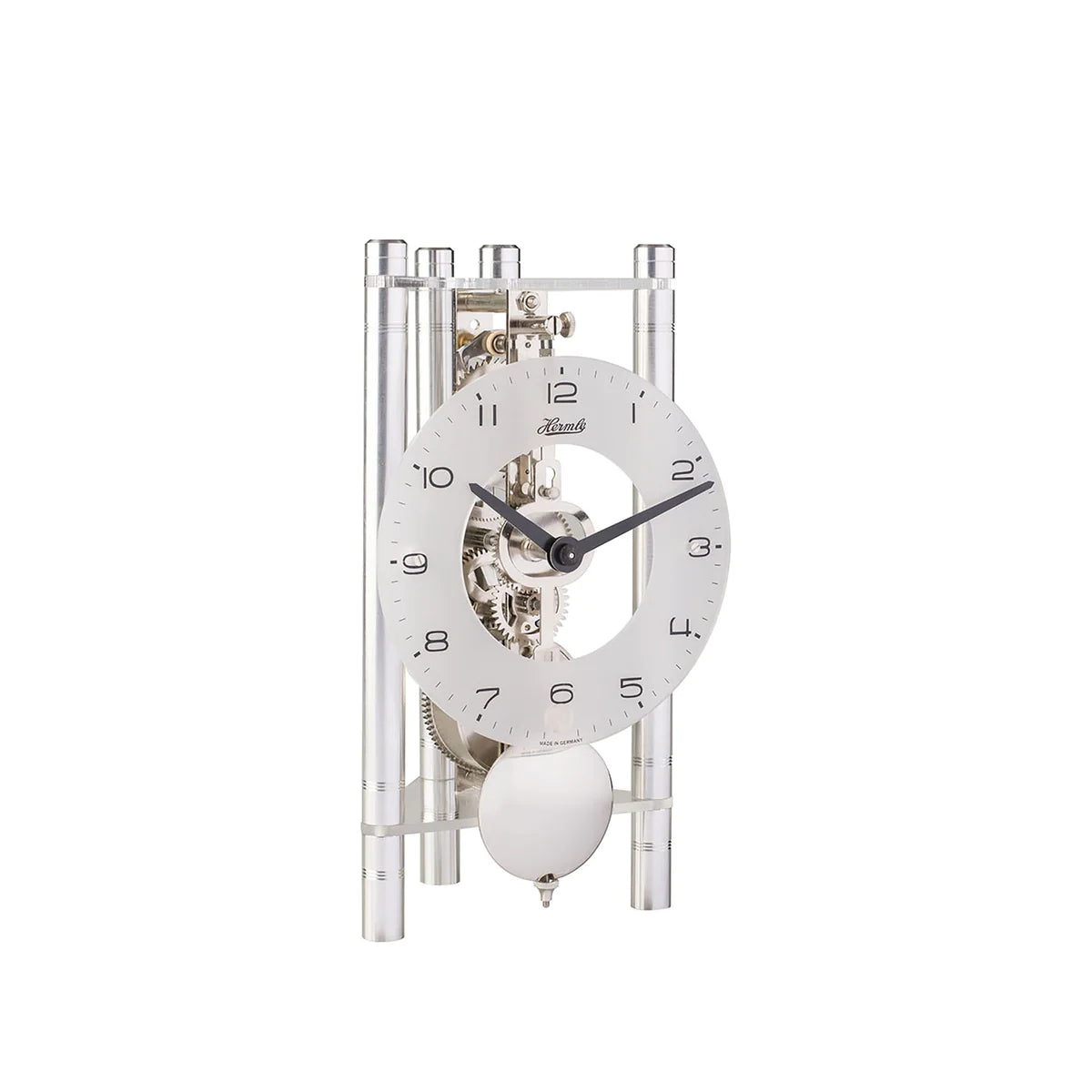 Hermle LAKIN Table Clock Silver/White 23025X40721