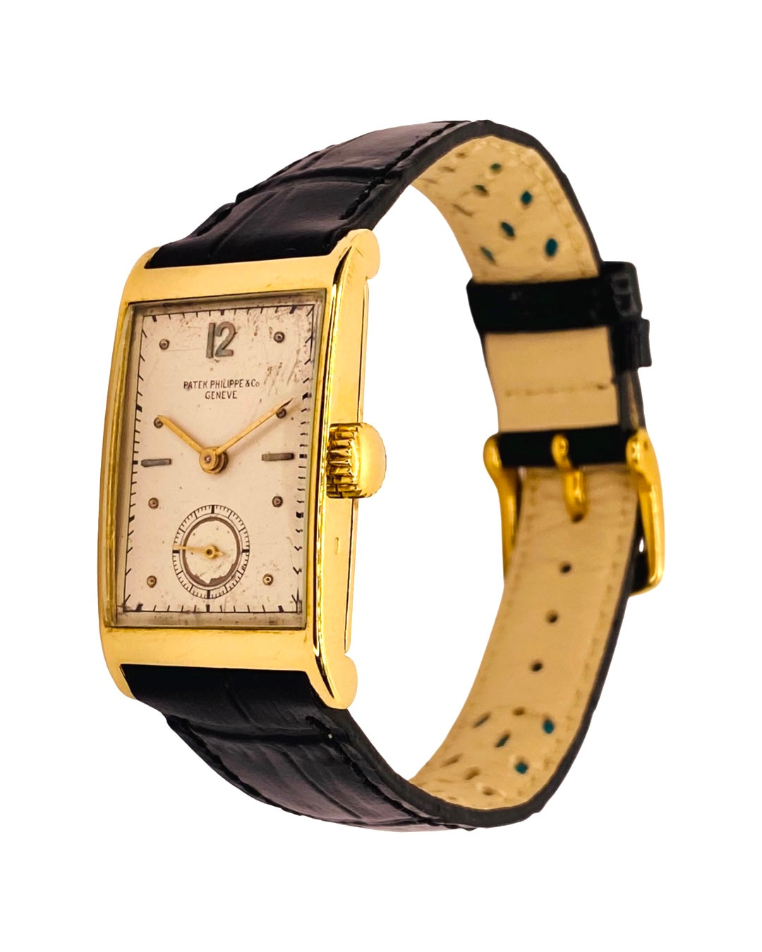 Patek Philippe 18K Yellow Gold Art Deco Tank Manual Wind Ref. 1442 with Archives