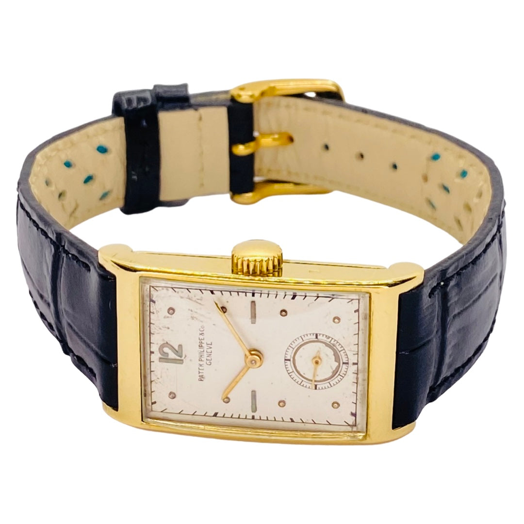Patek Philippe 18K Yellow Gold Art Deco Tank Manual Wind Ref. 1442 with Archives