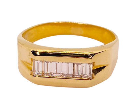 Estate Jewelry 14K Yellow Gold Mens Diamond Ring
