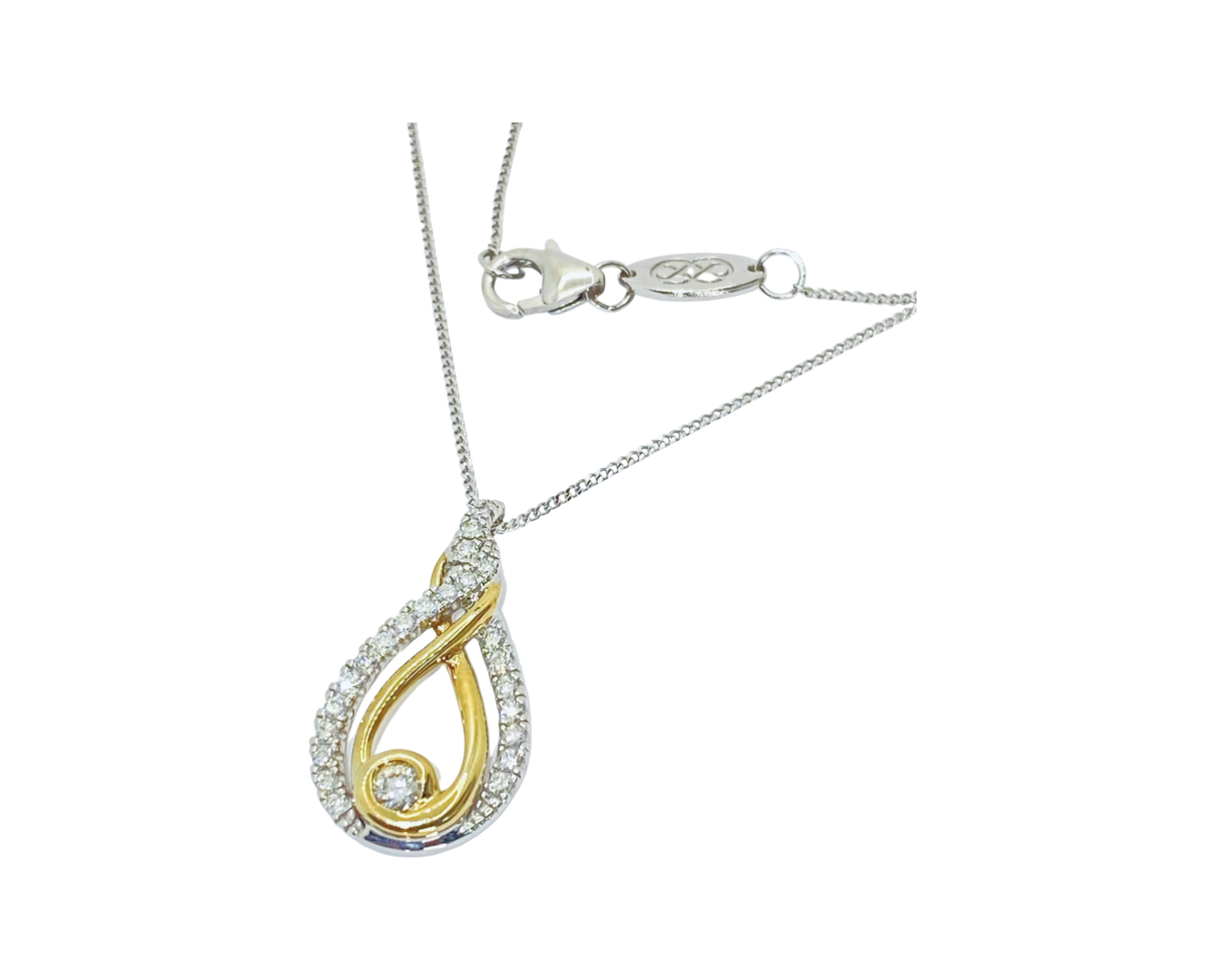 10K White and Yellow Gold Diamond Pendant
