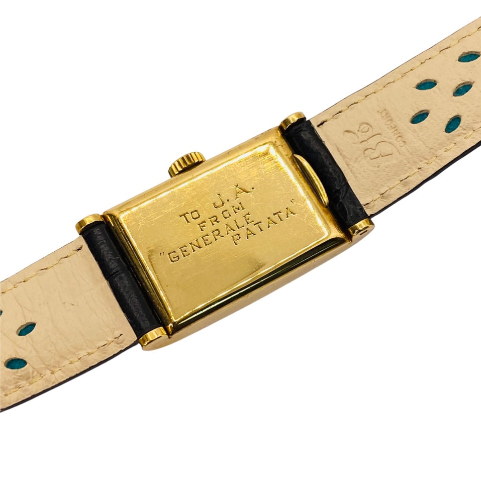 Patek Philippe 18K Yellow Gold Art Deco Tank Manual Wind Ref. 1442 with Archives