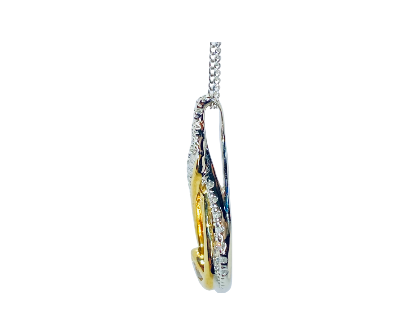 10K White and Yellow Gold Diamond Pendant