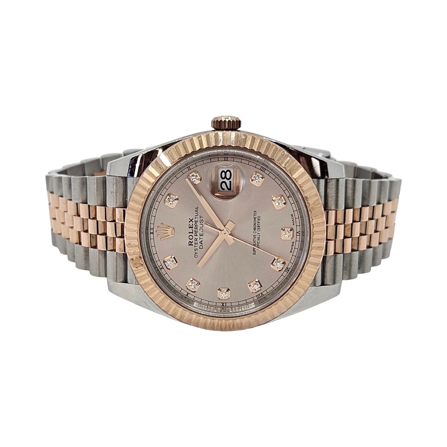 Rolex Datejust 41 Oystersteel and Everose Gold Diamond Sundust Dial Jubilee Bracelet 126331