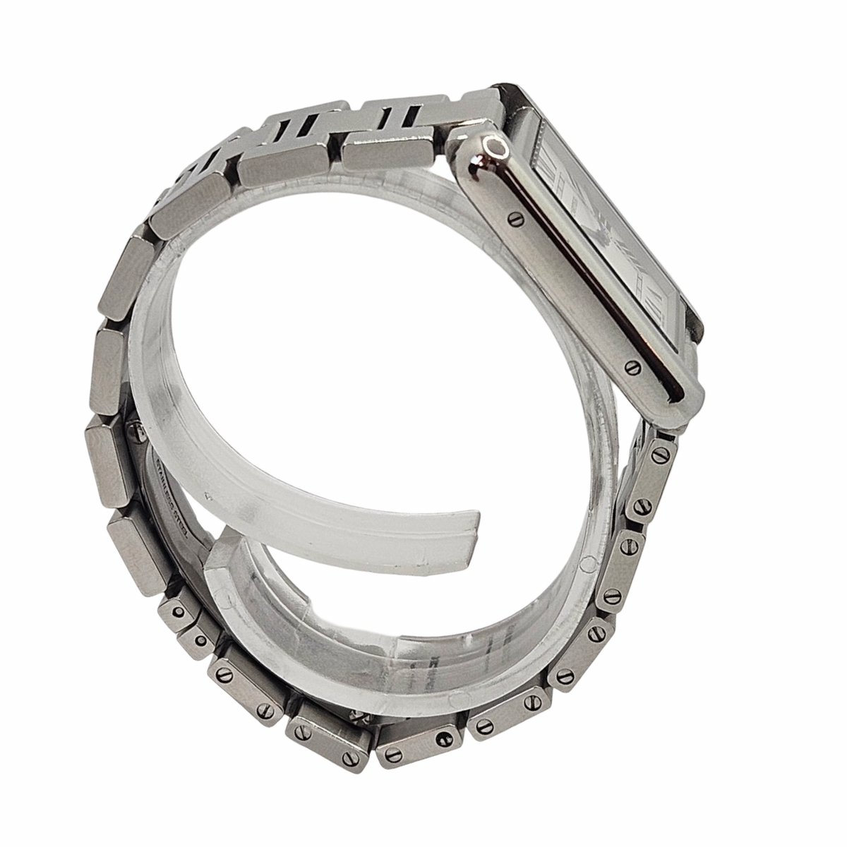 Cartier Tank Solo Quartz Medium White Opaline Dial Steel Bracelet 3170