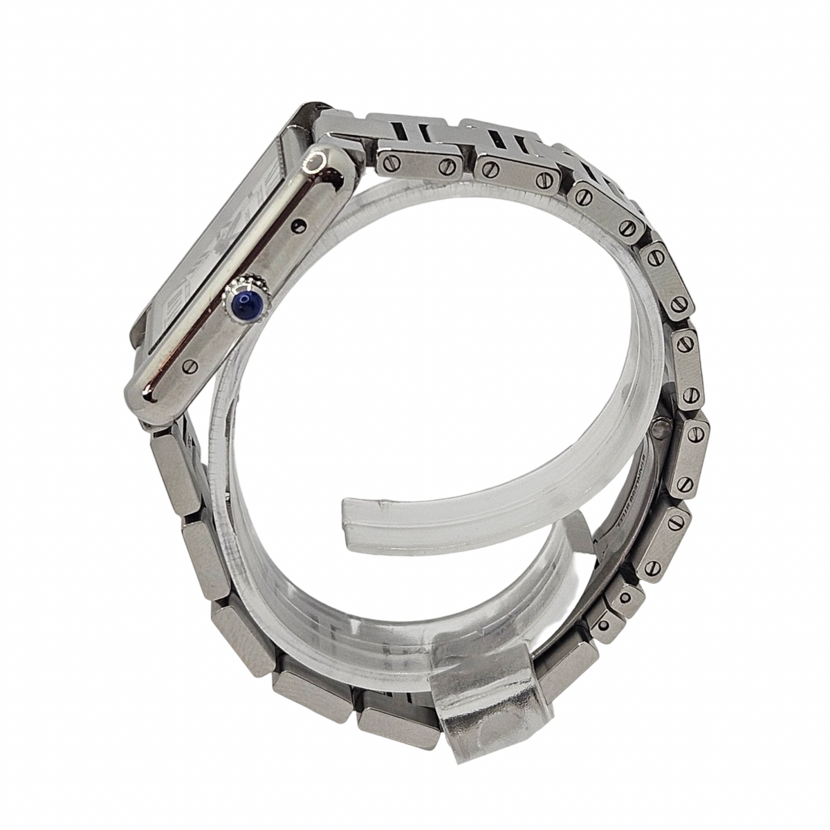Cartier Tank Solo Quartz Medium White Opaline Dial Steel Bracelet 3170