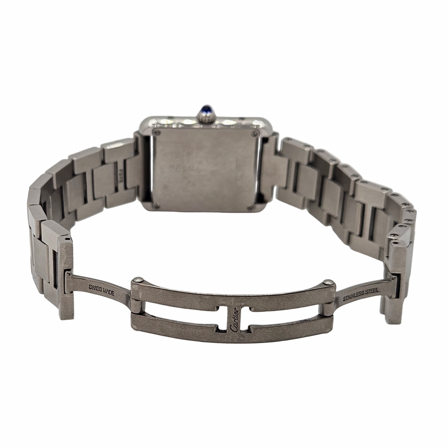 Cartier Tank Solo Quartz Medium White Opaline Dial Steel Bracelet 3170