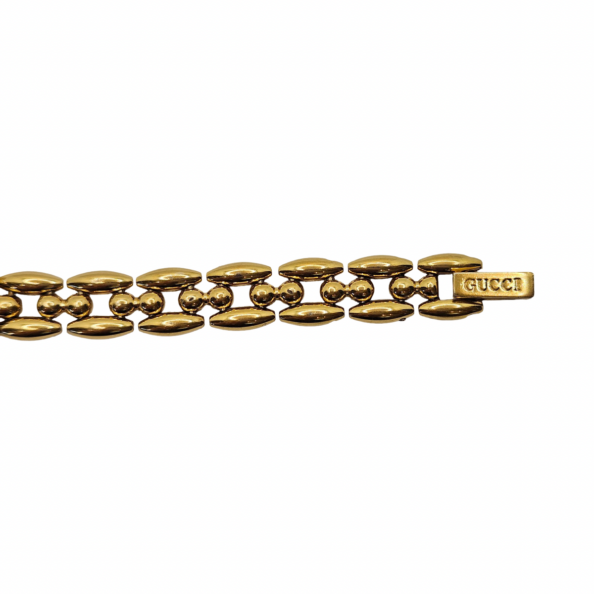 Gucci Interchangeable Bezel Quartz White Dial Goldplated Rice Bead Bracelet Ref.11/12.2