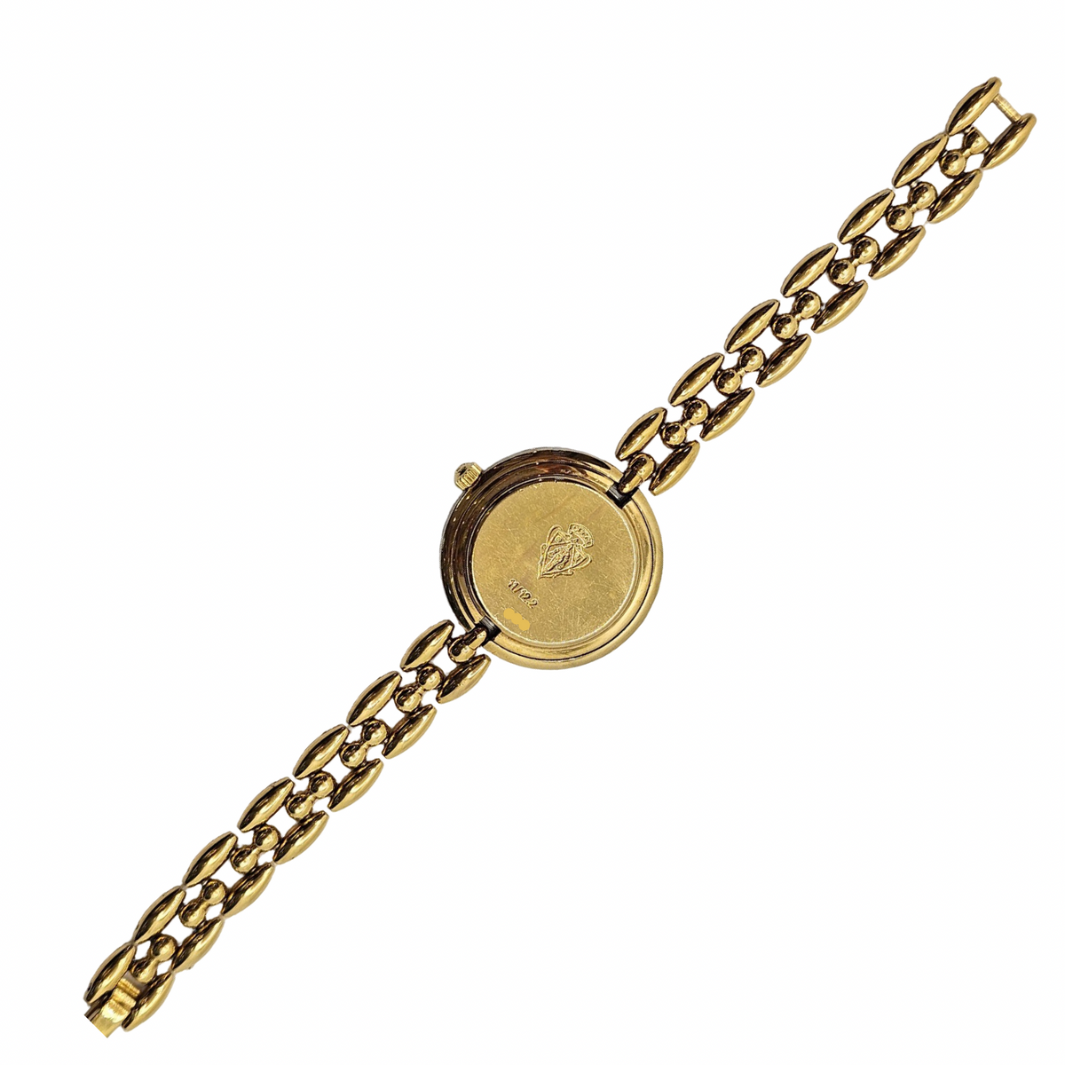 Gucci Interchangeable Bezel Quartz White Dial Goldplated Rice Bead Bracelet Ref.11/12.2