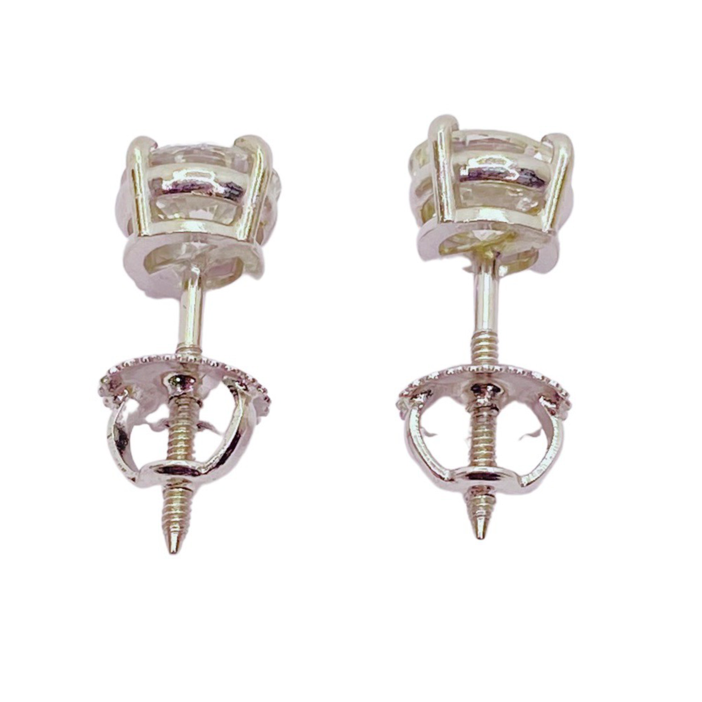 18K White Gold Diamond Stud Earrings