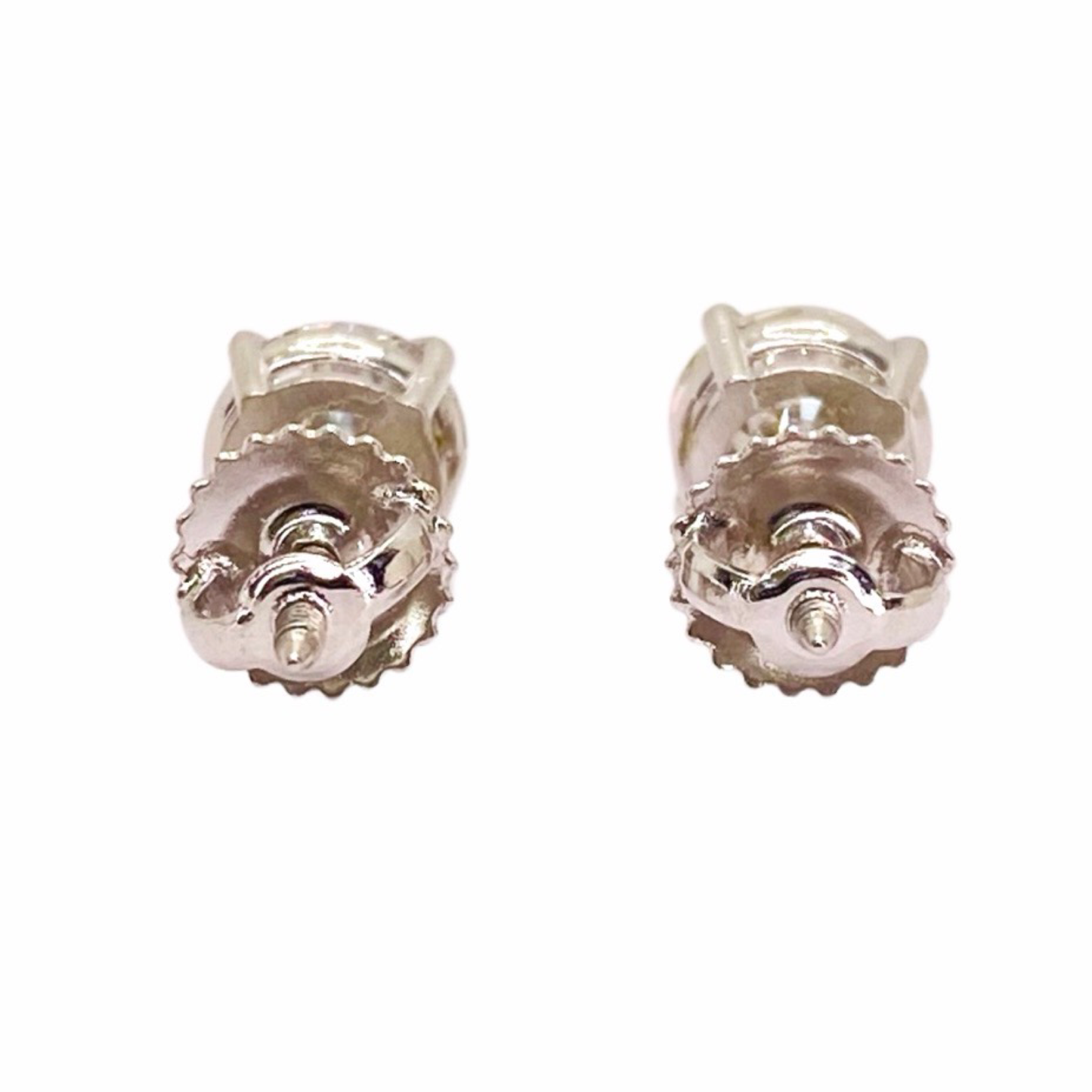 18K White Gold Diamond Stud Earrings