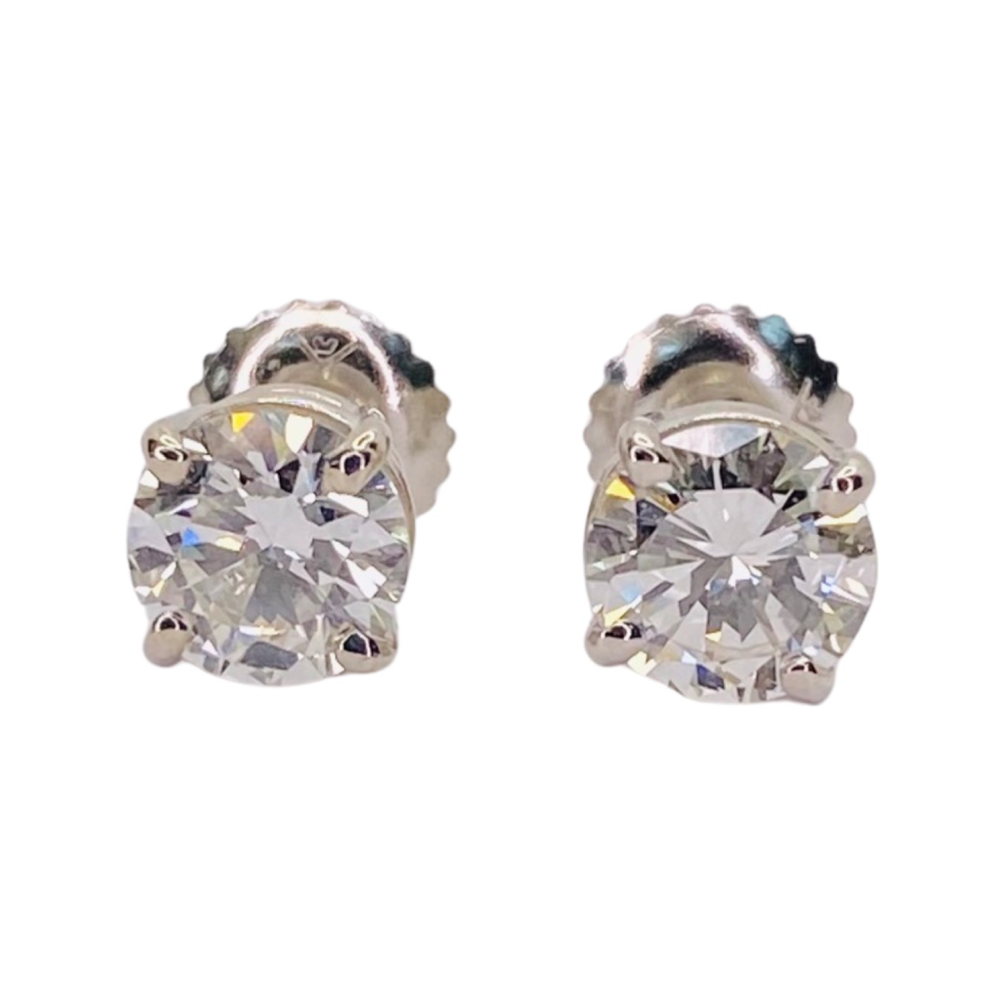 18K White Gold Diamond Stud Earrings