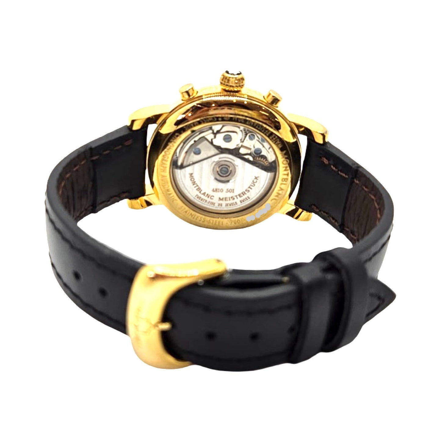 Montblanc Mesiterstuck Star Collection 38mm Automatic Chronograph Day Date Goldplated Stainless Steel Black Dial Ref.7001