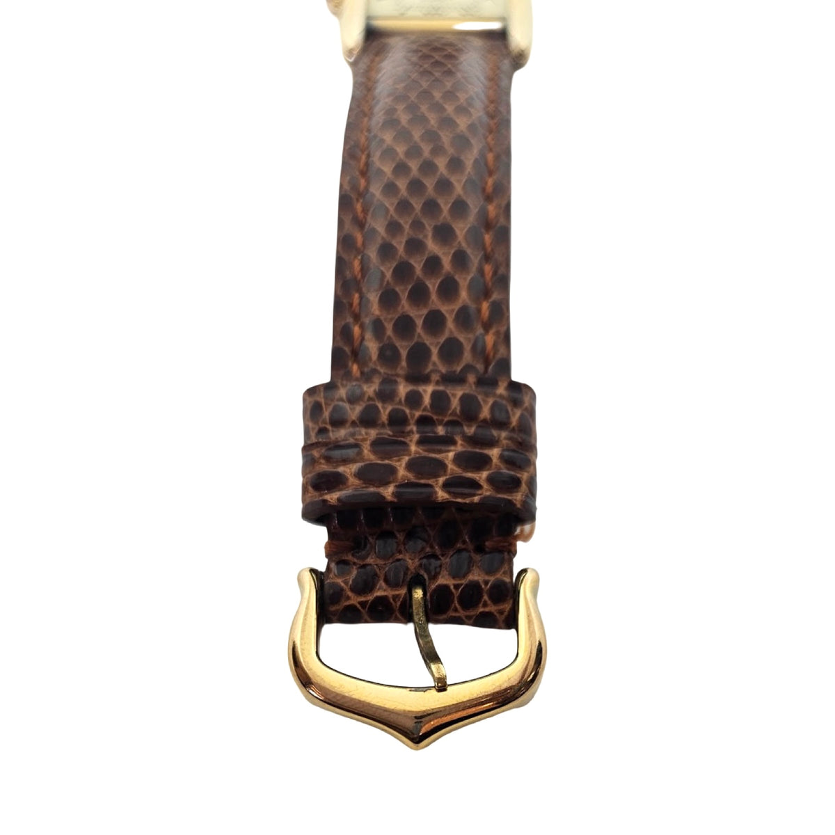 Cartier Must De Cartier Vermeil Tank Quartz Argent 925 Brown Leather Strap 5057001