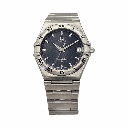 Omega Constellation Manhattan 33.5mm Quartz Charcoal Grey Dial Stainless Steel Bracelet 1512.40.00