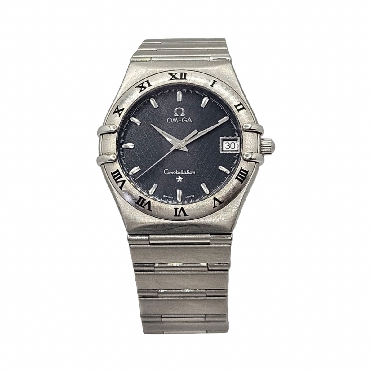 Omega Constellation Manhattan 33.5mm Quartz Charcoal Grey Dial Stainless Steel Bracelet 1512.40.00