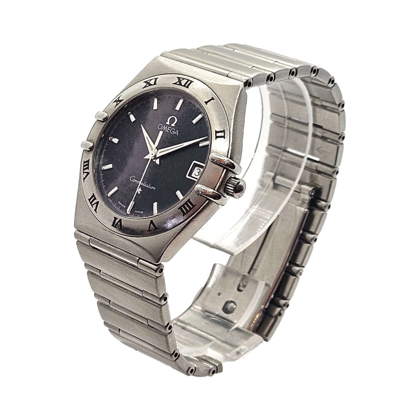 Omega Constellation Manhattan 33.5mm Quartz Charcoal Grey Dial Stainless Steel Bracelet 1512.40.00