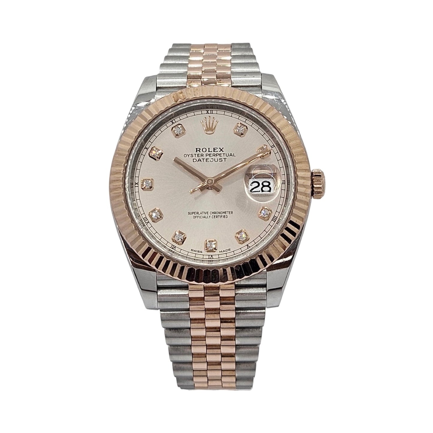 Rolex Datejust 41 Oystersteel and Everose Gold Diamond Sundust Dial Jubilee Bracelet 126331