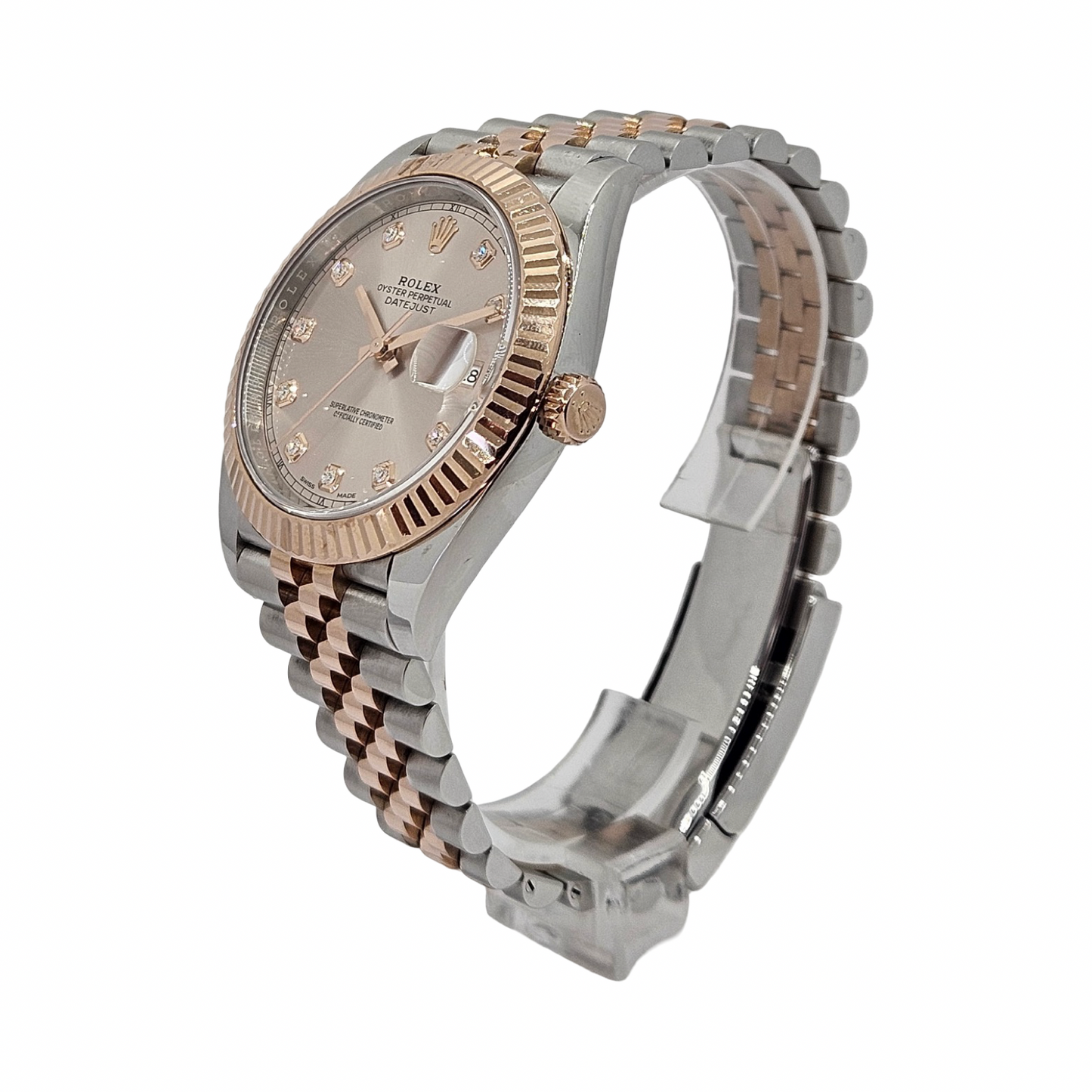 Rolex Datejust 41 Oystersteel and Everose Gold Diamond Sundust Dial Jubilee Bracelet 126331