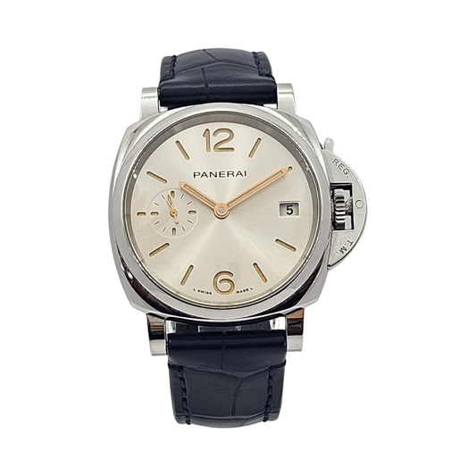 Panerai Luminor Due 38mm Automatic Ivory Dial Blue Croco Strap PAM01248/ OP7603