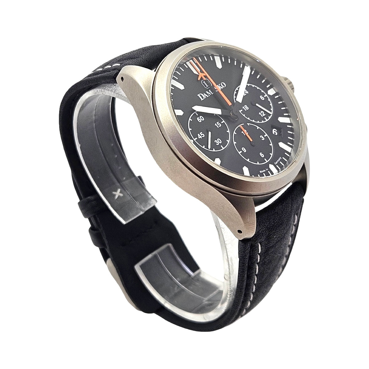 Damasko DC76 Automatic Chronograph 41mm Black Calfskin Leather Strap