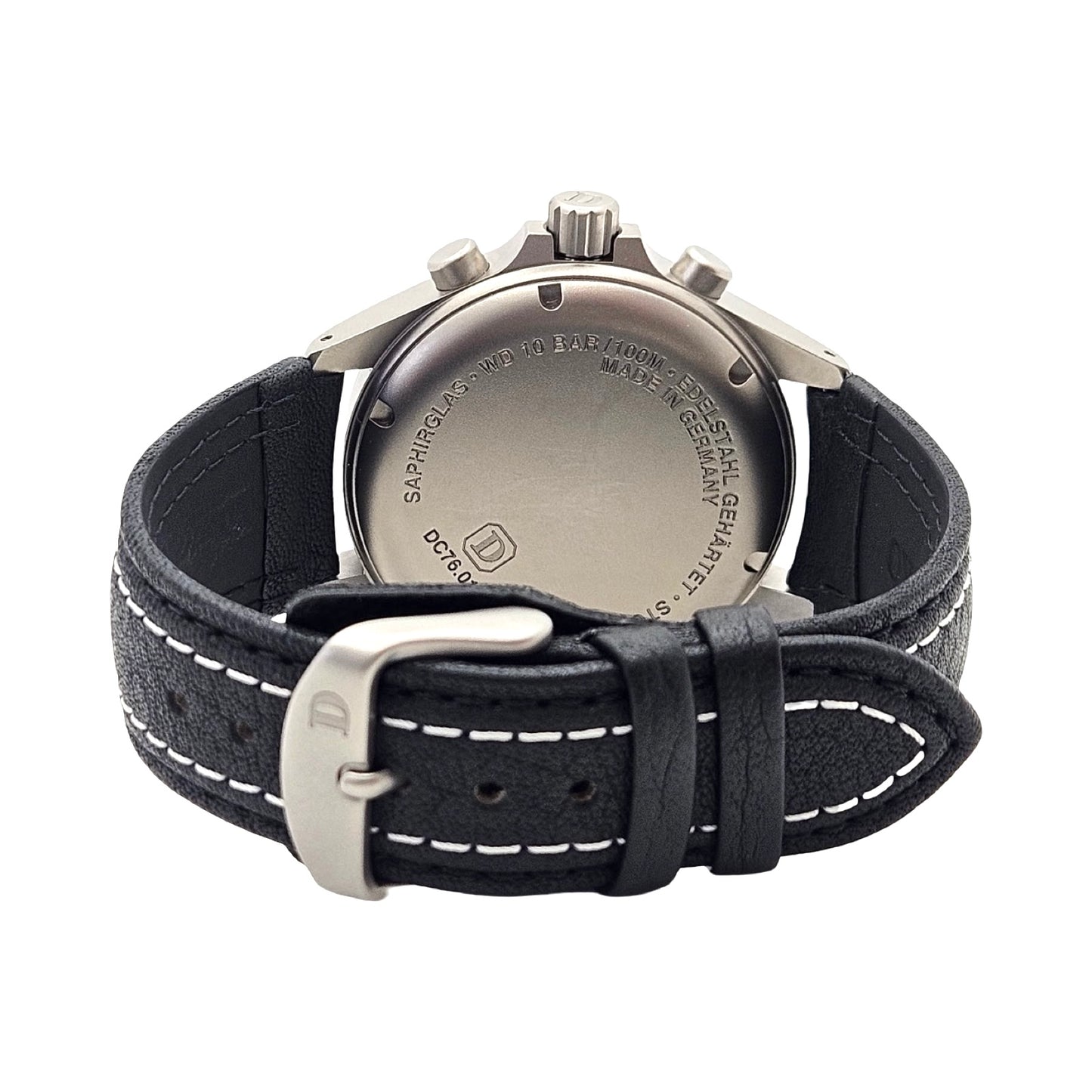 Damasko DC76 Automatic Chronograph 41mm Black Calfskin Leather Strap