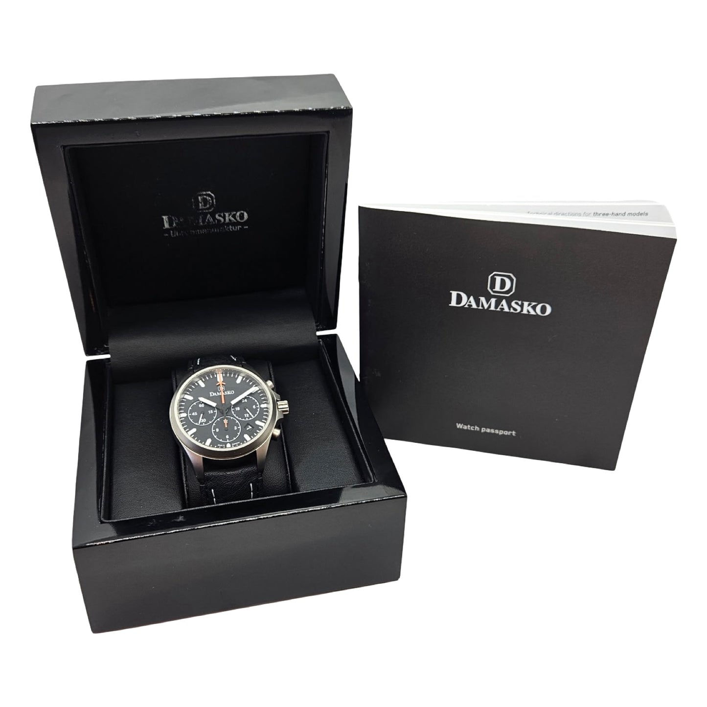 Damasko DC76 Automatic Chronograph 41mm Black Calfskin Leather Strap