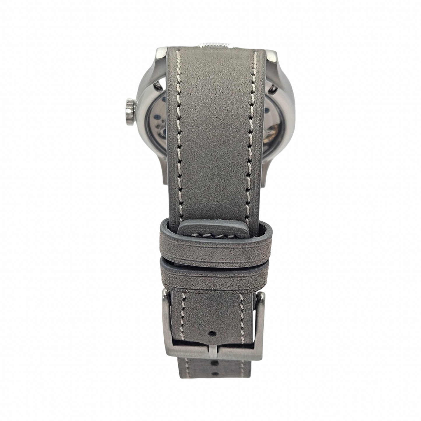 Baltic Mr Roulette Black Dial 36mm Automatic Stitched Light Grey Leather Strap