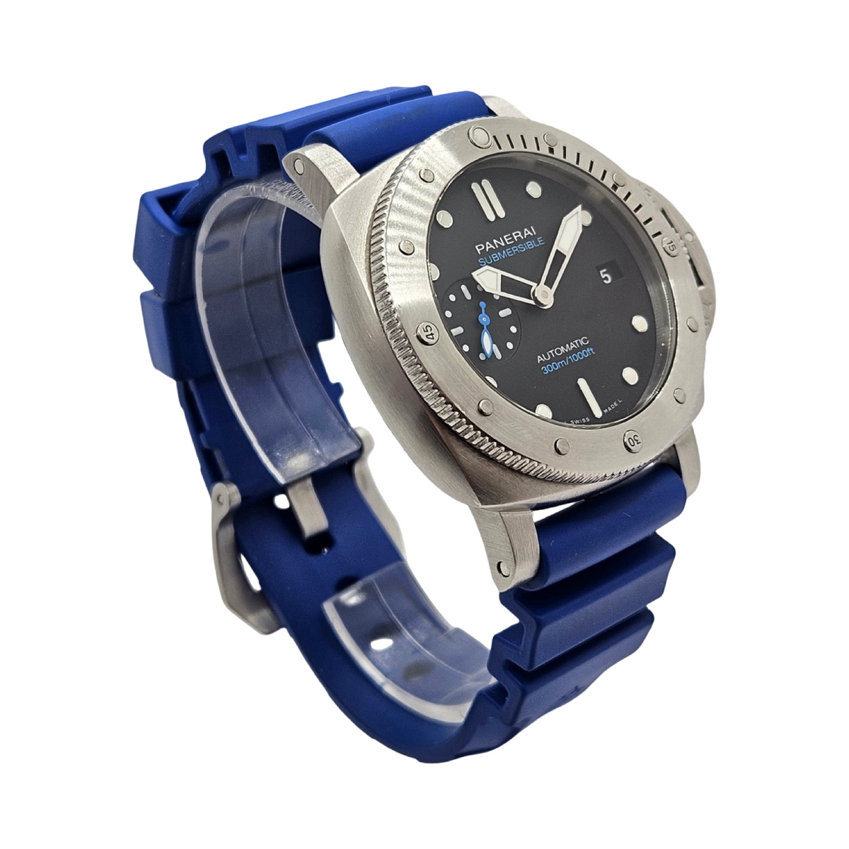 Panerai Submersible 42mm Automatic Black Dial Blue Rubber Strap PAM02973/ OP7291