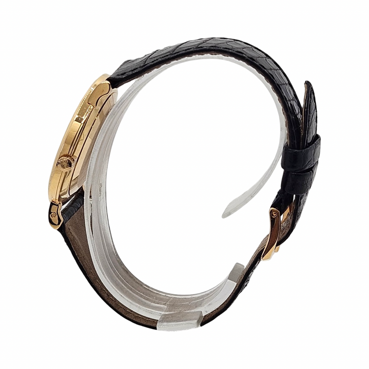 Patek Philippe Calatrava 18K Yellow Gold Manual Wind White Dial 33mm Black Strap Ref.5022