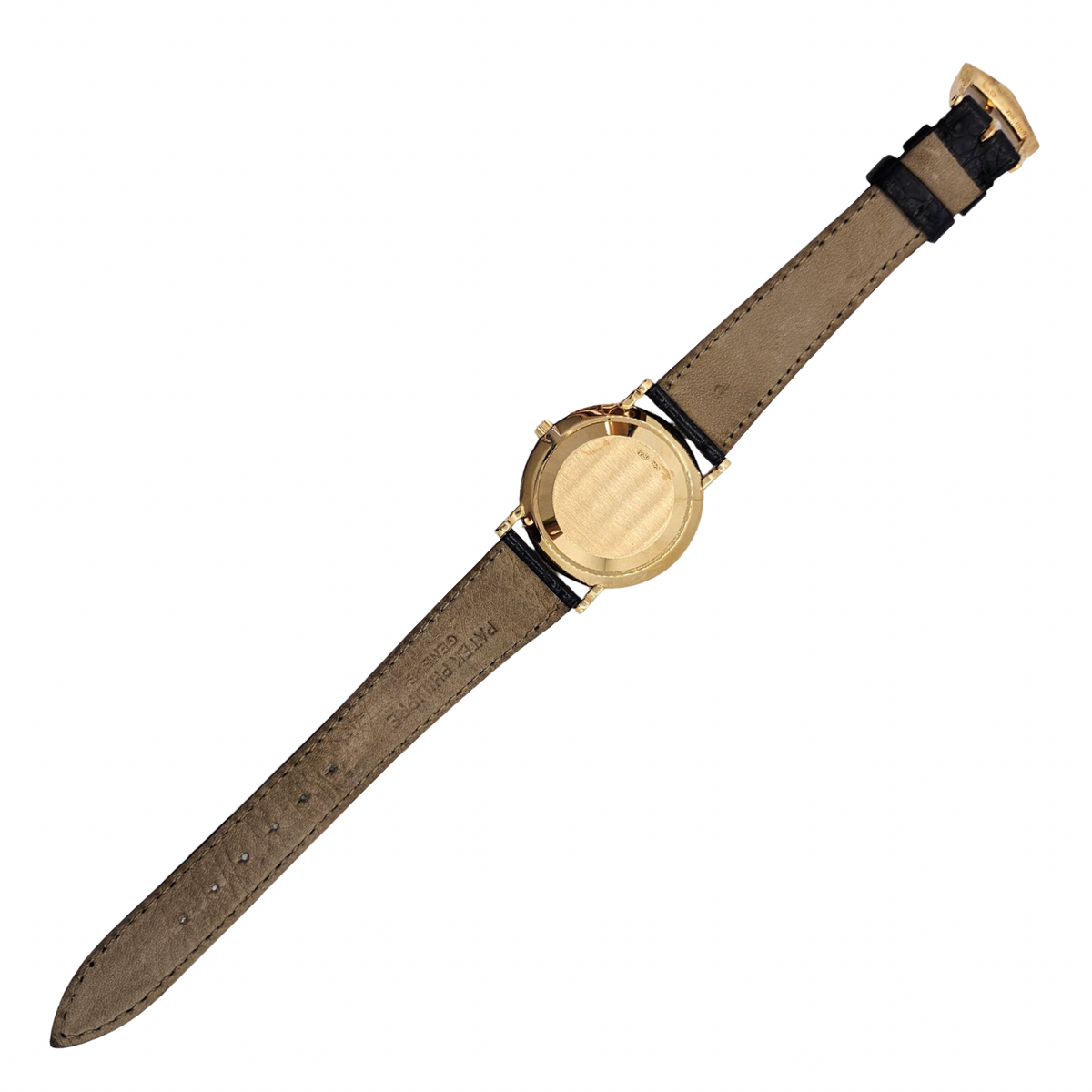 Patek Philippe Calatrava 18K Yellow Gold Manual Wind White Dial 33mm Black Strap Ref.5022