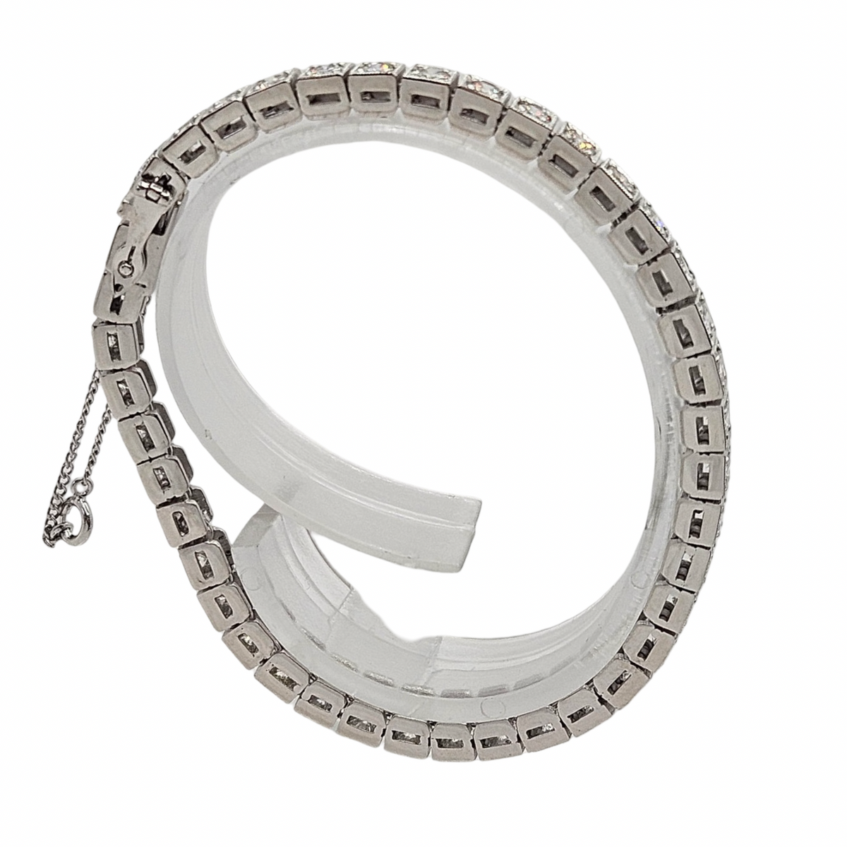 Estate Jewelry 14K White Gold Diamond Tennis Bracelet 5.50 Carats E-F, VS1-VS2