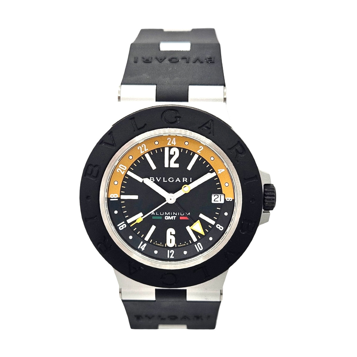 Bulgari Aluminum Automatic GMT 40mm Amerigo Vespucci Limited Edition Black Rubber Strap Ref.103702