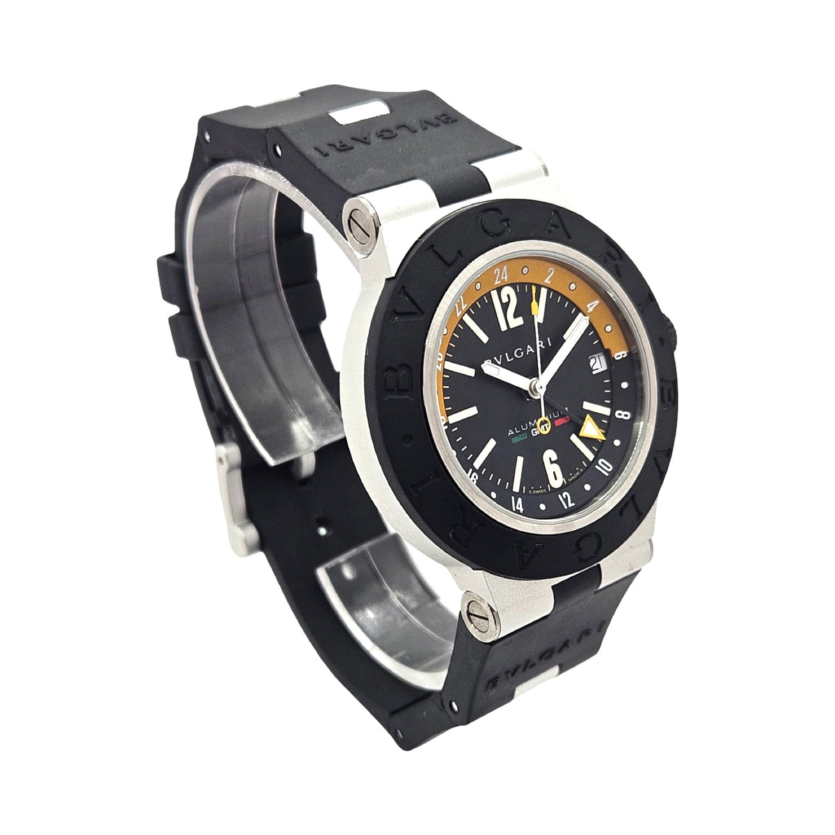 Bulgari Aluminum Automatic GMT 40mm Amerigo Vespucci Limited Edition Black Rubber Strap Ref.103702
