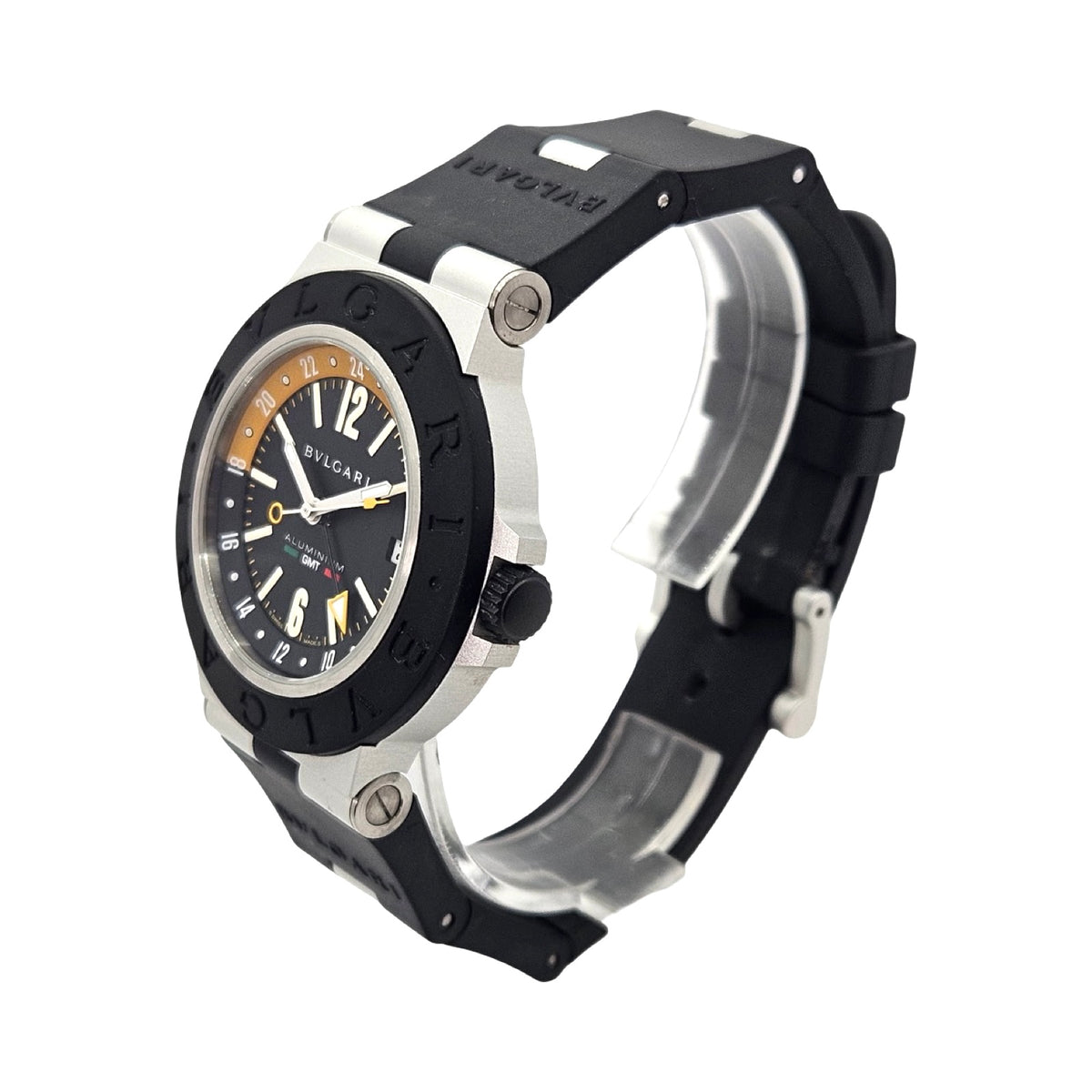 Bulgari Aluminum Automatic GMT 40mm Amerigo Vespucci Limited Edition Black Rubber Strap Ref.103702
