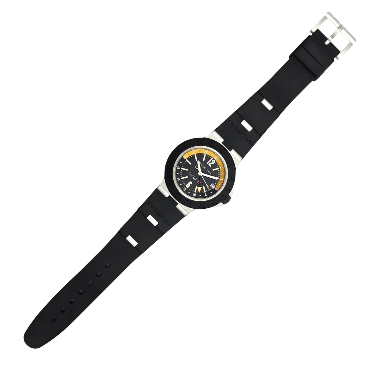 Bulgari Aluminum Automatic GMT 40mm Amerigo Vespucci Limited Edition Black Rubber Strap Ref.103702