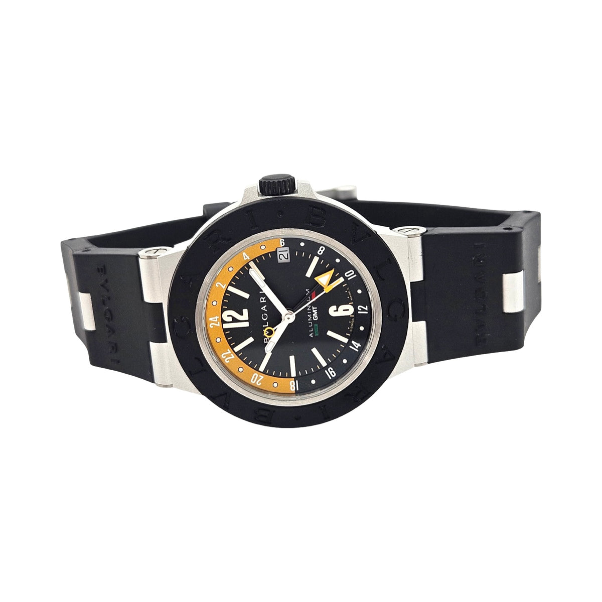 Bulgari Aluminum Automatic GMT 40mm Amerigo Vespucci Limited Edition Black Rubber Strap Ref.103702